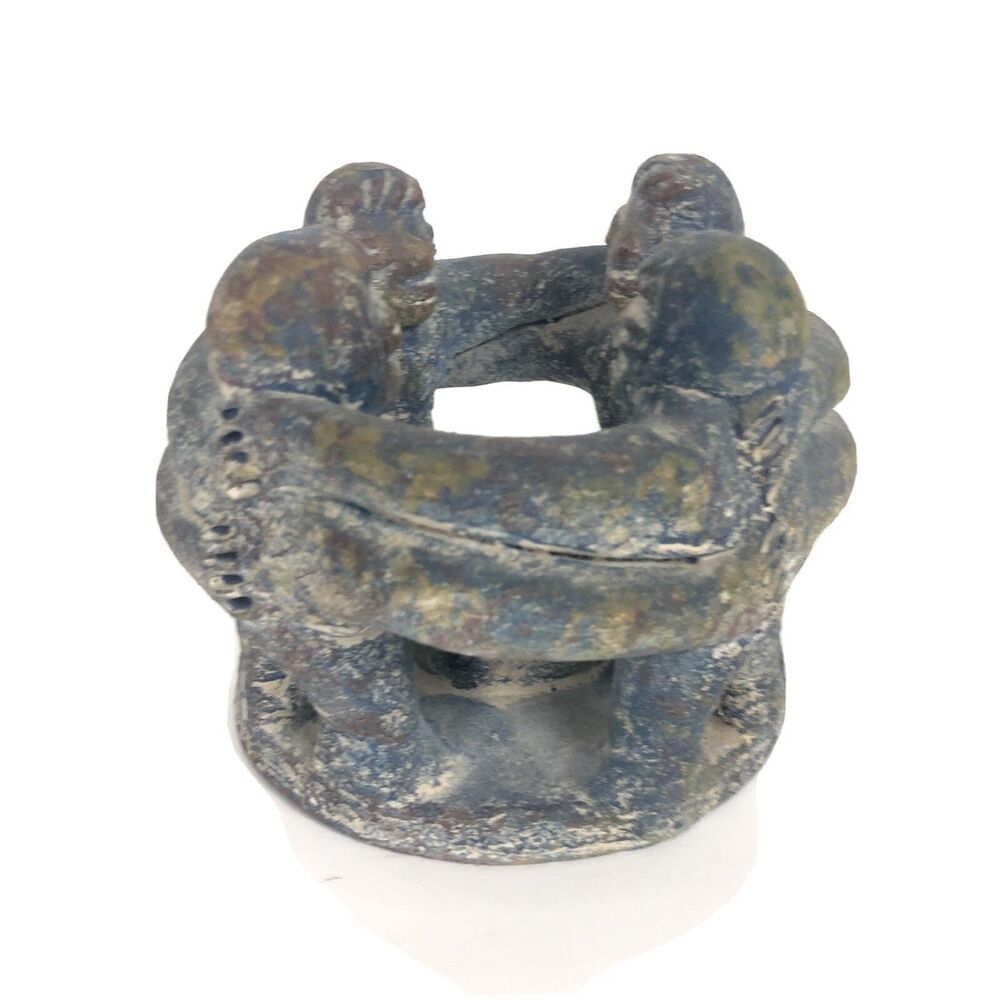 Circle Of Friends Candle Holder Aztec Mayan Pottery Pre Columbian Dancers 5"
